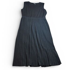 ASOS Black Sleeveless Maxi Dress stretch pleated sz 8 like new